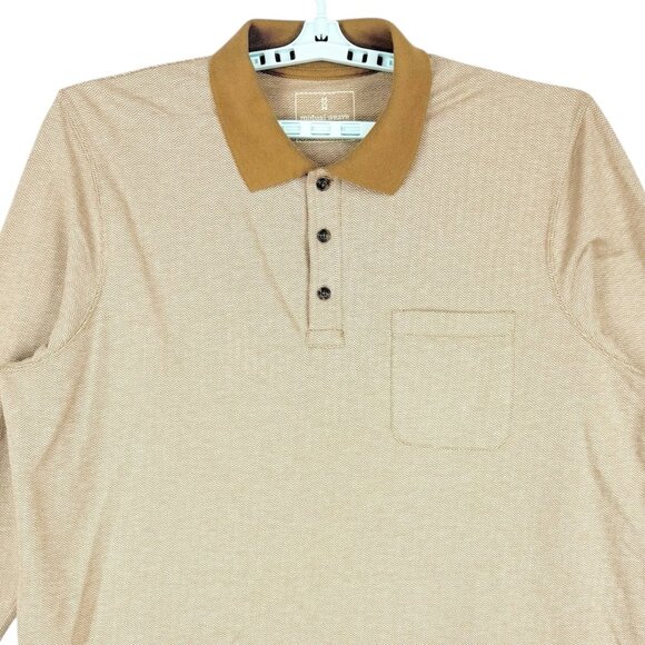 Mutual Weave Men's Pullover Oak Herringbone Polo Shirt Big Tall Size 2XL NWT - Picture 3 of 9